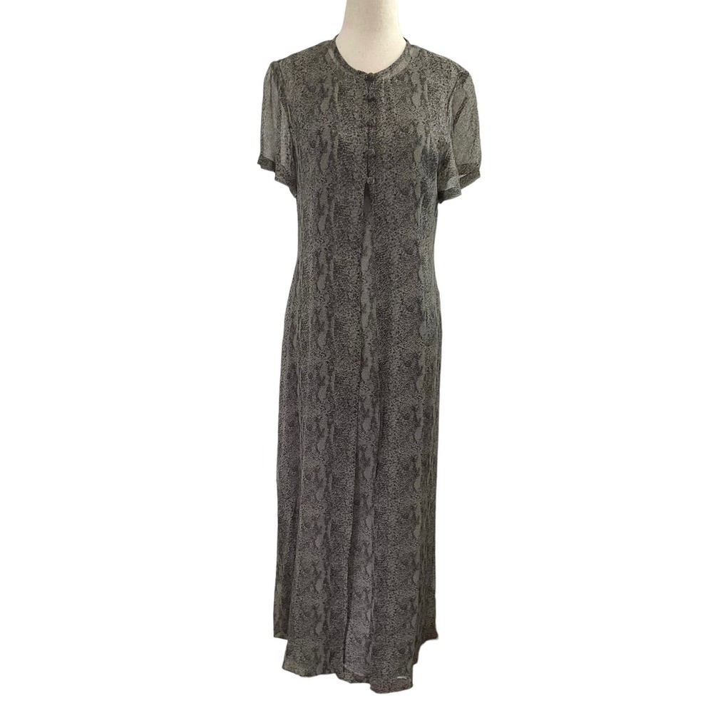 Spenser Jeremy Gray Animal Print Long Maxi 2 Piece Dress Size 4 | 48-28